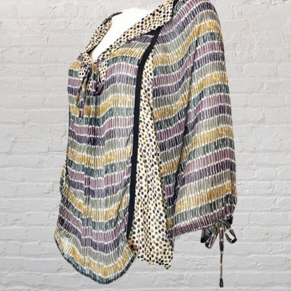 Zara Basic Boho Sheer Peasant Blouse Medium - Picture 5 of 8